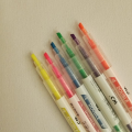Double Headed Korean Highlighters and Markers | 6 Pieces, Double-sided ,Multicolor, Light color marker & Highlighter | Buy2Enjoy. 