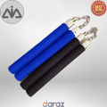 Nun Chuks Martial Arts Kung Fu Training Foam Sponge Padded Karate Stick Nun chuck Nunchakus with Steel Chain For Men and Women - Multicolor. 
