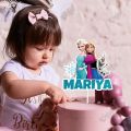 Personalised Digital Cake Topper Frozen Theme topper for Birthday Party Celebration & Cake Decoration. 