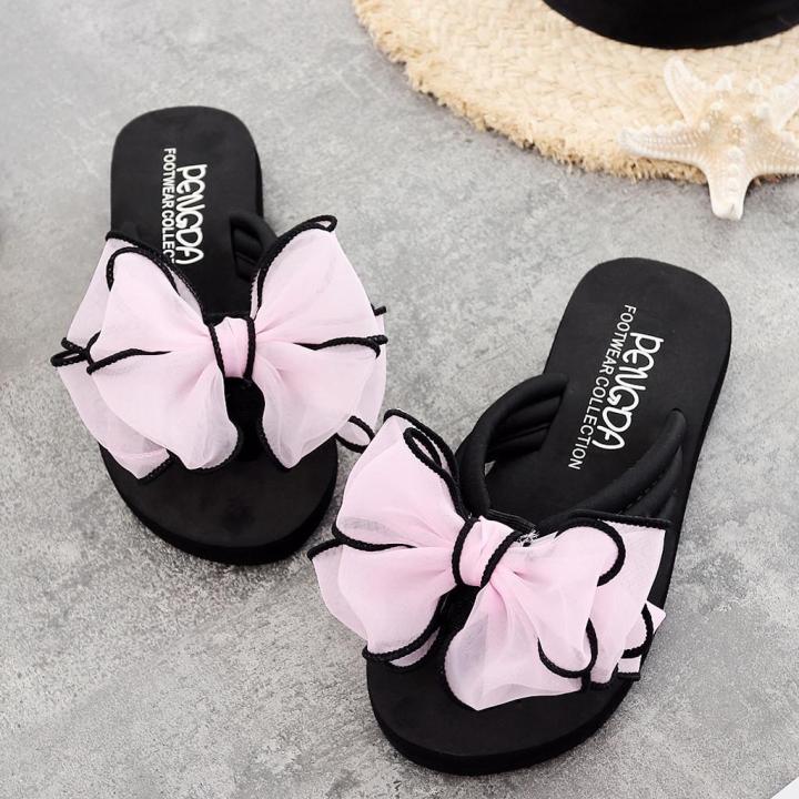 OIMG%20Korean%20Sandals%20For%20Women%20Summer%20Fashion%20Women'S%20Bow%20Wedges%20Flip%20Flops%20Non-Slip%20Clip%20Toe%20Beach%20Slippers%20Wedge%20Sandals%20Female%20Shoes%20Women%20Shoes%20-%20Image%206