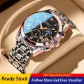 Poedagar Luxury Men's Watches Waterproof Stainless Steel Strap Quartz Men's Watches Luminous Calendar Luxury Brands Fashion Watches for Men. 