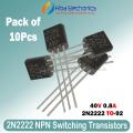 Pack of 10 High-speed NPN Switching Transistors 40V 0.8A 2N2222A 2N2222 TO-92 General purpose NPN Transistors for Aurduion and Electronics Projects.. 