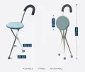 Folding Portable Namaz Chair, Walking Stick, Lightweight Cane Seat Great For Travel Camping Hiking Chair Tripod Cane. 