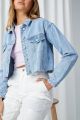 CLOTHING   Oversized Crop Denim Jacket. 
