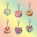 Pink Heart Acrylic Retractable Key Chain Korea Cute Cake Students Keychain Holder Keychains Lanyard Accessories Y2K With Gifts. 