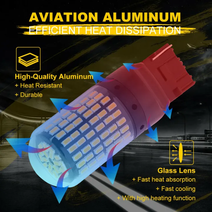 2%20Pieces%207440%20Canbus%20Super%20Bright%20Error%20Free%20LED%20Bulb%20T20%20W21W%20144%20SMD%20Orange%20Color%20for%20Turn%20Signal%20Indicator%20Light%20-%20Image%207