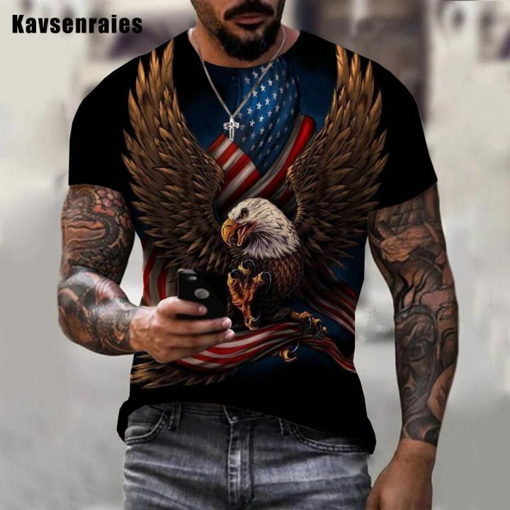 American Eagle Graphics Printed 3D T shirt Men WOmen Trendy Fashion Oversized O Neck Short Sleeve T shirt Daraz.pk