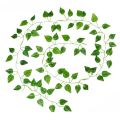 Pack of 3 Artificial Money Plant bail Leaves for Decoration - Artificial Leaf Bail Garland Vine for wall Hanging Decoration - Artificial Plants Leaves Green Colour for Office , Home Room decoration item. 
