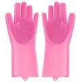 Magic Silicone Dish Washing Gloves, Silicon Cleaning Gloves, Silicon Hand Gloves for Kitchen Dishwashing and Pet Grooming, Great for Washing Dish, Car, Bathroom. 