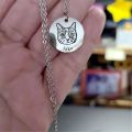 Personalized Pet Photo Disc Necklace For Women Tiny Cat dog Name Pendant Necklaces Custom Animal 316L Stainless Steel Jewelry. 