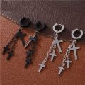 Fashion Exaggeration Fashion Tassel Ear Chains Cuff Earrings Metal Christian Chain Drop Pendants Gothic Punk Style Pendant Clip Jewelry. 