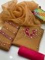 KapreWale-3Pcs Dress For Women's New Design Handmade Collection Wedding Season Suite For Girls Dress New Arrival Collection Handmade Embroidery Work. 