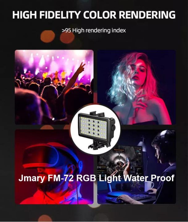 Jmary%20FM-72%20RGB%20Light%20Waterproof%20LED%20RGB%20Light%205000-6000K%20Colour%20Temperature%203000mAh%20Battery%20Back%20Up%20Type-C%20Port%20Charging%20For%20Camera%20Video%20Shots%20-%20Image%202