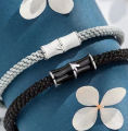 Bamboo Design Adjustable Woven Rope Bracelet for Couples Men Women. 