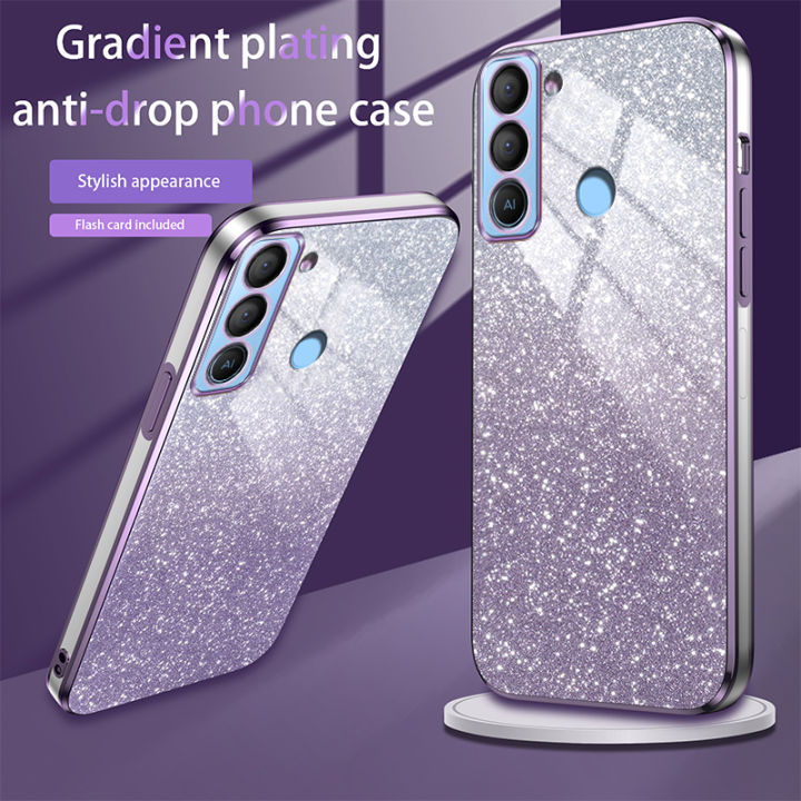 AnDyN Phone Case for Infinix Tecno POP 5 LTE Tecno BD4 BD4i BD4a Flash Powder Gradient Plating Casing