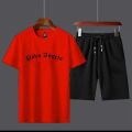 PALM ANGELS PRINTED COTTON HALF SLEEVES O NECK SHORT & TSHIRT FOR MEN BOYS. 