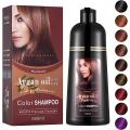 Mokeru 500ml Natural Argan Oil Extract Permanent Hair Dye Shampoo For Women Men Color Dye Shampoo Cherry Brown. 