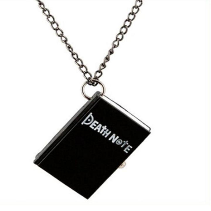 1pcs Anime Death Note Pocket Watch Pendant Necklace Jewelry Black Death Book Chain Men Necklaces Women Watch Time Toy