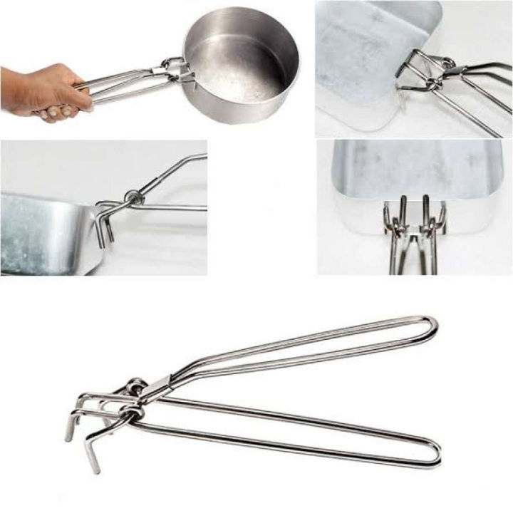 Cooking Pot Holder Silver High Quality Anti-hot Clamp Gripper Hot Bowl Clip Pot Dish Holder Steamer Lifter Picker Heat Insulation Plate Tong