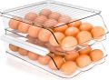 Fast Forward Rolling Egg Container for Refrigerator with Lid - Pack of 1 Stackable Plastic Egg Holder for Refrigerator - Terrazo Egg Tray for Refrigerator or Fridge Organizer. 