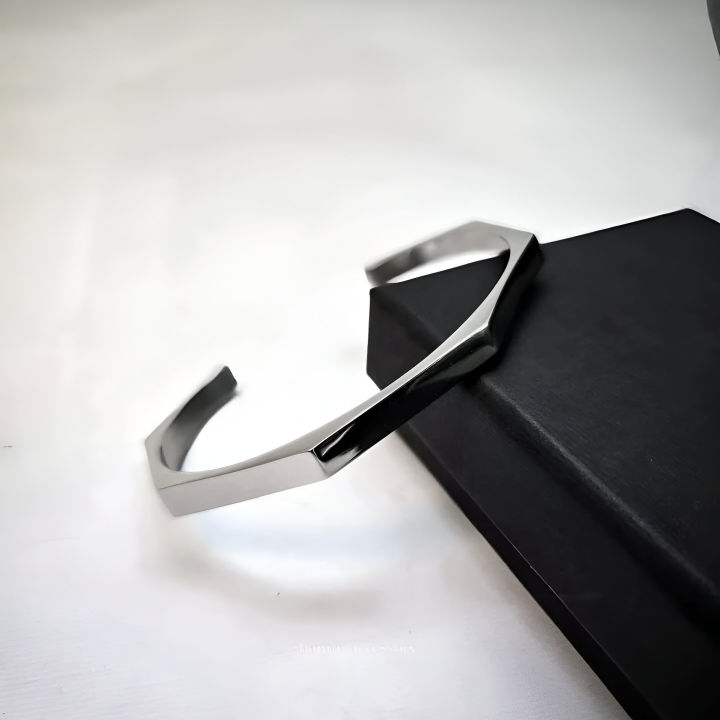 Bracelet for Men and Boys Stainless Steel Handcuff Style Bracelet Fashion and Street Style Multiple Colors