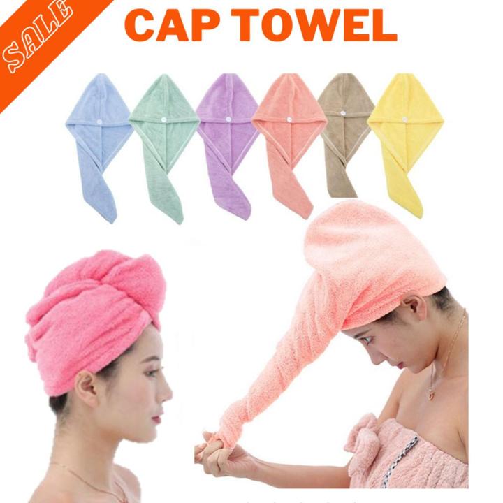 Best Hair Drying Cap Towel Hair Wrap Towel Quick Dry Cap Towel 100 Cotton Turban Style