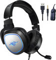 PRO Gaming RGB Headphones with Mic for PC, Pubg Mobile, PS4, Laptop - 360 Surround Sound Super Bass Vibration Over the Ear Wired Head Phones Headset for Gaming with Noise Cancelling Microphone. 