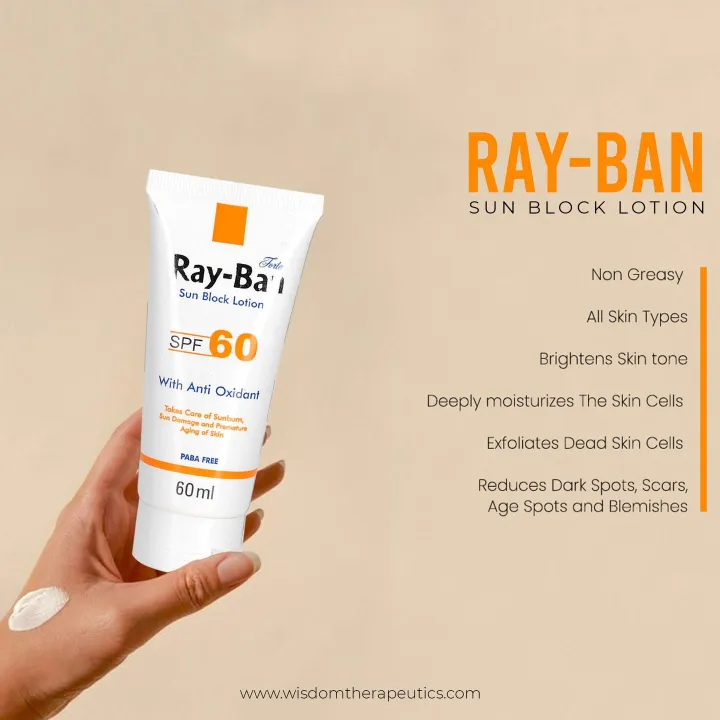 Wisdom%20Pharma%20Ray-ban%20Forte%20Sun%20Block%20Lotion%20SPF-60%20With%20Anti-Oxidant%20For%20Men%20&%20Women%20%7C%20Sunblock%20for%20Oily%20&%20Dry%20Skin%20%7C%20Original%20Sun%20Block%20%7C%20Sun%20Protection%20Cream%20%7C%20Best%20Sunblock%20in%20Pakistan%20%7C%20No%20White%20Cast%20%7C%20Lightweight%20&%20Non%20Greasy%20%7C%2060ml%20-%20Image%206