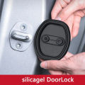 4pcs Silicone Car Door Lock Buckle Anti-collision Protective Cover Accessories. 