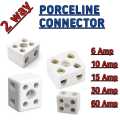 Wire Connector, Joint wire Porceline Connector Dual Line Screw Barrier Terminal Connector Electric Wiring Accessories 6/10amp, 15amp, 30ampere Ceramic Connector. 