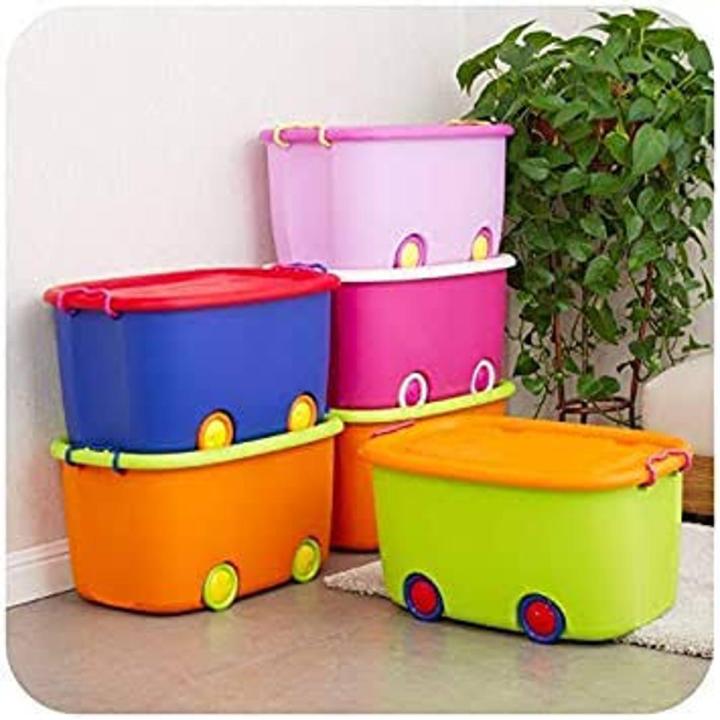 Aqua Wheel toy container - Storagre Box With Wheel Traveling Box Kitchen Vegetable Fruit Box-Ideal for Toy storage - kitchen storage Clothes etc Designed to fulfil storage needs with secure locks