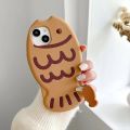 Cute Cartoon Animal 3D Taiyaki Fish Phone Case For iphone 15 14 13 12 11 Shockproof Bumper Soft bubble Phone Cover kids. 