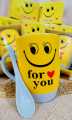 Smile Emoji Coffee Mug - Tea Cup Set with Spoon - Love For You print - Gift Box Packing - Yellow - 300ml. 