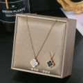 Titanium Steel Double-Sided Simple Clover Necklace for WomeninsTrendy Classic Shell Pendant Online Best-Selling Product Does Not Fade Ornament. 