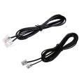 2Pcs RJ11 6P4C Telephone Cable Cord ADSL Modem, 1 Meters & 2 Meters. 