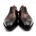 Customized Handmade Brown Leather Oxford Shoes For Men. 