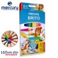 Mercury Brito Color Pencils (Full Size) 12 Colors / 15 Colors - School Accessories - Colour Pencils - Drawing Pencils. 