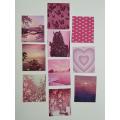 Pink (a) Journaling sticker sheets - Pack of 10 - Size: 5 x 5 cm. 