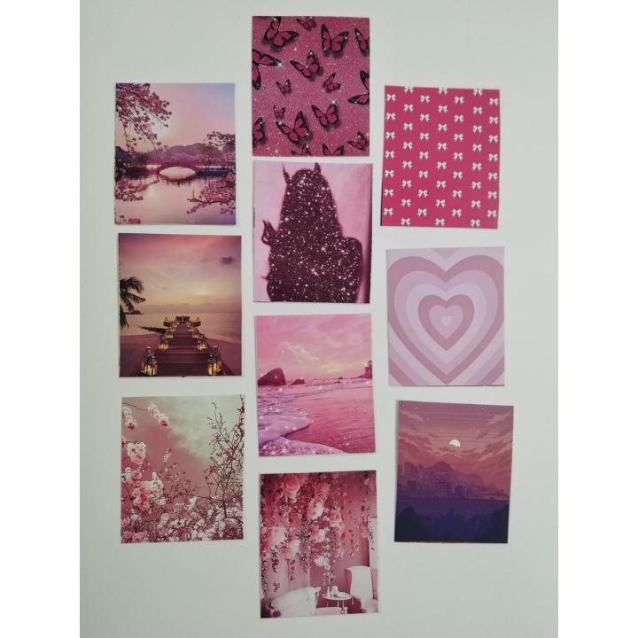 Pink (a) Journaling sticker sheets - Pack of 10 - Size: 5 x 5 cm