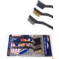 3 PCS Mini Wire Brush Set Steel Brass Nylon Brushes. 