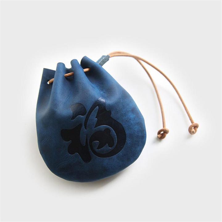 【DATA FROG Global MALL】100% Genuine Leather Coin Vintage Luck Draw String Wallet Bucket Organizer Cute Change Money Bags Pouch
