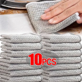 Multipurpose Non-Scratch Wire Dishwashing Rags & Sponges - Heavy-Duty Reusable Cleaning Cloths for Kitchen, Durable Microfiber Scrubbing Pads, Ideal for Dishes, Pots, and Countertops. 