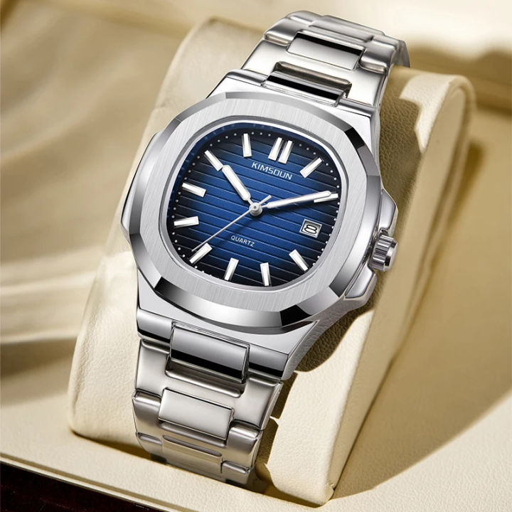 Gentlemen's%20High-End%20Square%20Watch:%20Mechanical%20Quartz,%20Stainless%20Steel%20Band,%20Luminous%20Dial%20-%20Image%204