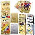 54Pcs 27Pcs Metal Gold Silver Pokemon Cards English Version Charizard Pikachu Trainer Card Game Collection Battle Toys Child Gift. 