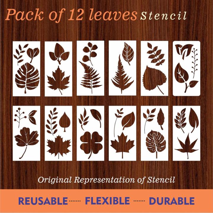 12 pieces 8 inches size Reusable Stencil For wall Painting Art DIY Home