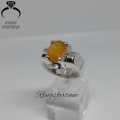 Pukhraj Stone Ring , Yellow Pukhraj Stone Ring , 925 Sterling Silver Yellow Pukhraj Gemstone Ring. 