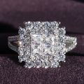 2023 New Round Solid Sterling Sier Engagement Ring For Women Lady Anniversary Gift Jewelry Wholesale. 