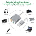 USB3.0 External Sound Card USB to 3.5mm Jack USB Audio Adapter Earphone Micphone for MACBOOK Computer Laptop PC. 