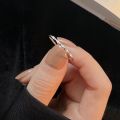 Jiayu S925 Sterling Silver Row Diamond Ring Women's Rhinestone Zircon Simple Exquisite Versatility, Fashion and Personality Open Index Finger Ring. 