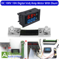 DC 100V 100A 3 Digit 5 Wires Red-Blue Digital LED Display Voltmeter With Shunt DC Volt/Amp Indicator by Electrica. 
